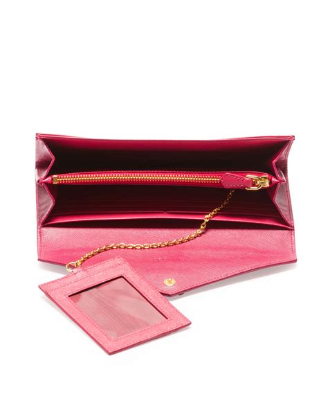 prada card holder pink|pink prada envelope wallet.